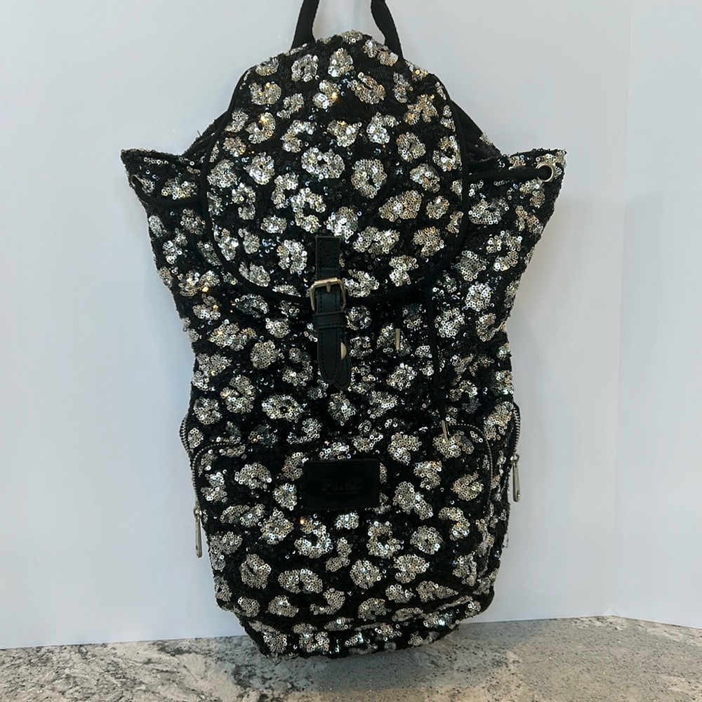 Leopard print sequin VS backpack!